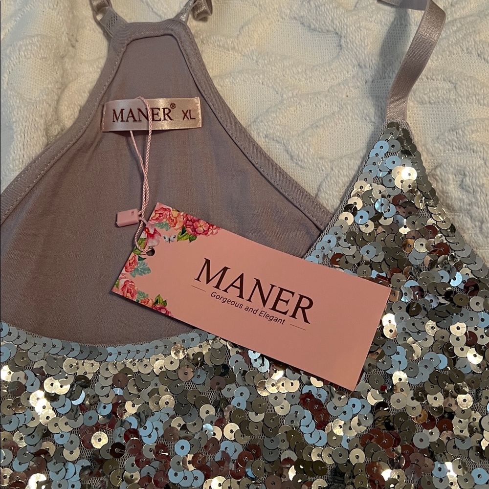 Glamorous Silver Sequin Camisole - Picture 6 of 6